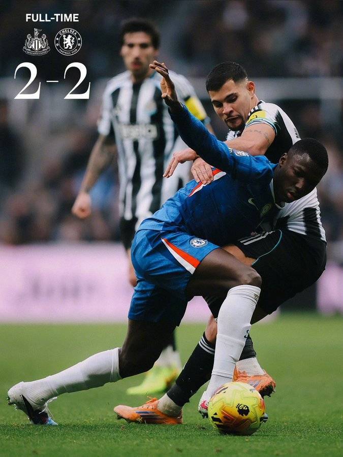 切尔西2-2逼平纽卡，下半场发力难掩问题，对阵詹姆斯仍最关键
